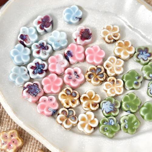 Perles porcelaine fleur, DIY, plus de couleurs à choisir Environ 2mm Vendu par sac