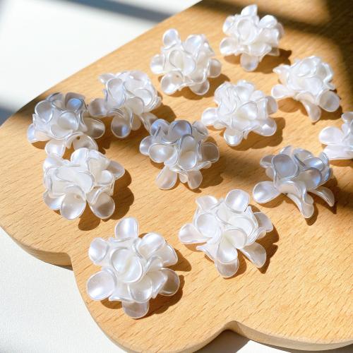 Hair Stick Findings, Acrylic, Flower, DIY, white, 32mm 