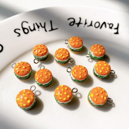 Imitation alimentaires pendants de résine, Hambourg, DIY, couleurs mélangées, 10mm Vendu par sac