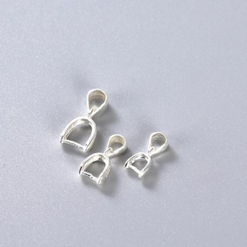 Sterlingsilber Kneifen Schlaufe, 925er Sterling Silber, DIY & verschiedene Stile für Wahl, Silberfarbe, verkauft von PC[