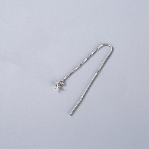 Boucles d'oreilles en Argent, Argent sterling 925, poli, DIY & normes différentes pour le choix & chaîne de boîte, argent, Vendu par paire