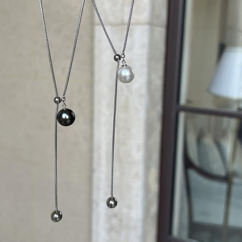 Collier en laiton fait à la main, avec perle de plastique, Placage, réglable & chaîne serpent & pour femme, plus de couleurs à choisir Environ 23.6-27.6 pouce, Vendu par PC
