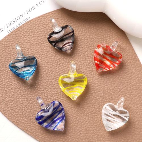 Pendentifs artisanaux au style murano, chalumeau, coeur, DIY, plus de couleurs à choisir Vendu par PC[