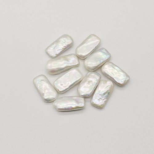 Perles nacres sans trou de culture d'eau douce, perle d'eau douce cultivée, rectangle, DIY Vendu par PC