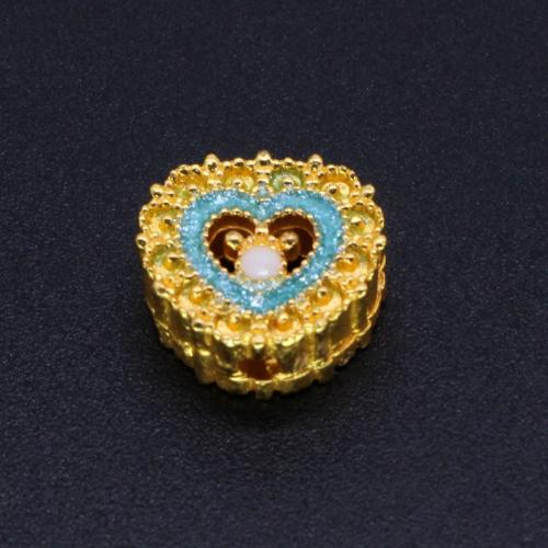 Perles émail alliage de zinc, avec cloisonne, coeur, Placage, DIY, plus de couleurs à choisir, Vendu par PC