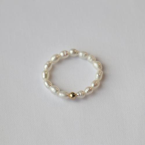 Bague de perle de culture d'eau douce, perle d'eau douce cultivée, pour femme, blanc, inner ~20mm, Vendu par PC