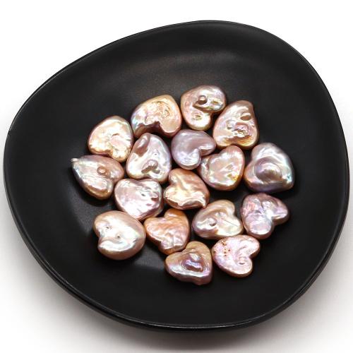 Perles nacres sans trou de culture d'eau douce, perle d'eau douce cultivée, coeur, DIY, violet clair mm, Vendu par PC