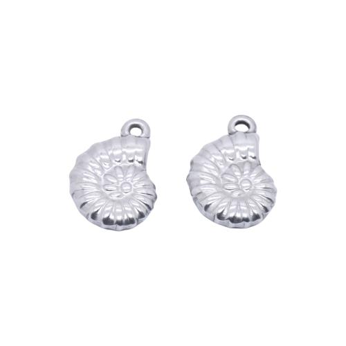 Pendentifs d'animaux en acier inoxydable , Acier inoxydable 304, conque, poli, DIY, couleur originale, Vendu par PC