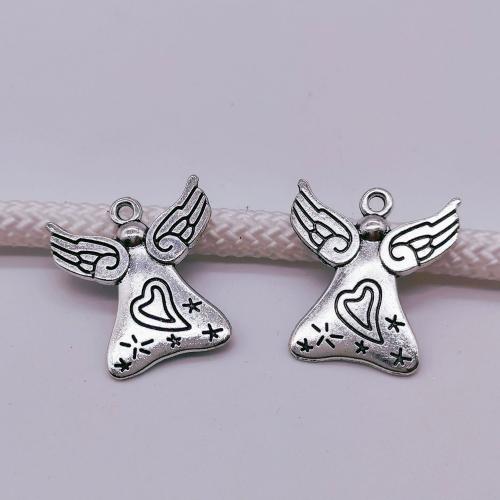Bijoux pendentifs en Zinc alliage , alliage de zinc, ange, Plaqué de couleur d'argent, DIY Environ Vendu par sac