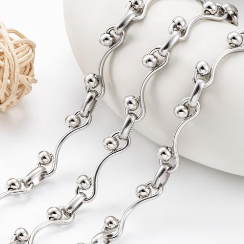 Stainless Steel Chain Jewelry, 304 Stainless Steel, silver color plated, DIY 