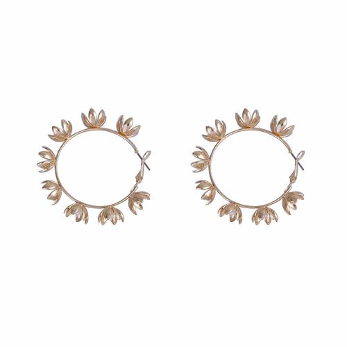 Boucle d'oreille en alliage de zinc en plastique perle, avec perle de plastique, Placage de couleur d'or, bijoux de mode, doré, Vendu par paire