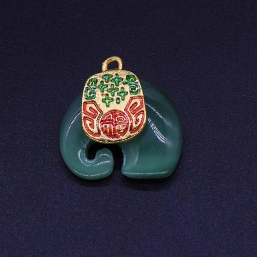 Zinc Alloy Enamel Pendants, gold color plated, DIY, golden 