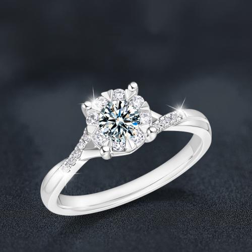 Argent sterling 925 bague, avec Moissanite, flocon de neige, Plaqué de platine, normes différentes pour le choix & pour femme Vendu par PC[