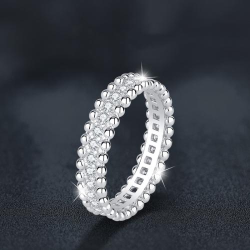 Argent sterling 925 bague, avec Moissanite, Plaqué de platine, normes différentes pour le choix & pour femme Vendu par PC[
