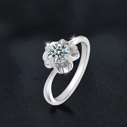 Argent sterling 925 bague, avec Moissanite, flocon de neige, Plaqué de platine, normes différentes pour le choix & pour femme Vendu par PC[