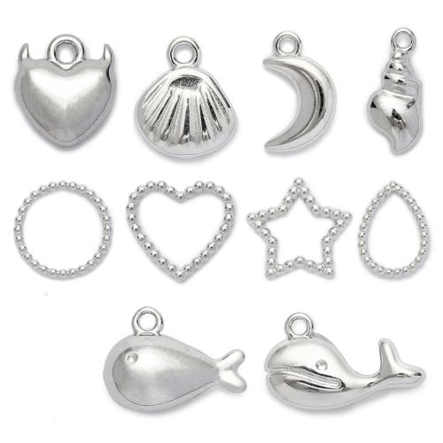 Pendentifs en acier inoxydable, Acier inoxydable 304, Forme différente pour le choix & DIY, plus de couleurs à choisir Vendu par sac