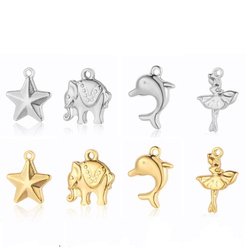 Pendentifs en acier inoxydable, Acier inoxydable 304, Placage ionique sous vide, Forme différente pour le choix & DIY, plus de couleurs à choisir Vendu par sac