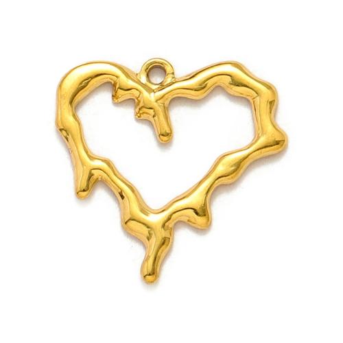 pendentifs de cœur en inox , Acier inoxydable 304, coeur, Placage ionique sous vide, DIY & normes différentes pour le choix, plus de couleurs à choisir Vendu par sac