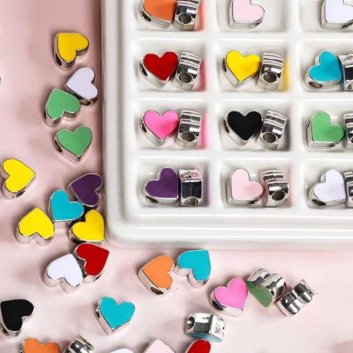 Fashion Plastic Beads, Heart, DIY & enamel [