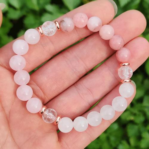 Bracelets en pierres précieuses, opale rose, bijoux de mode, couleurs mélangées, Vendu par PC