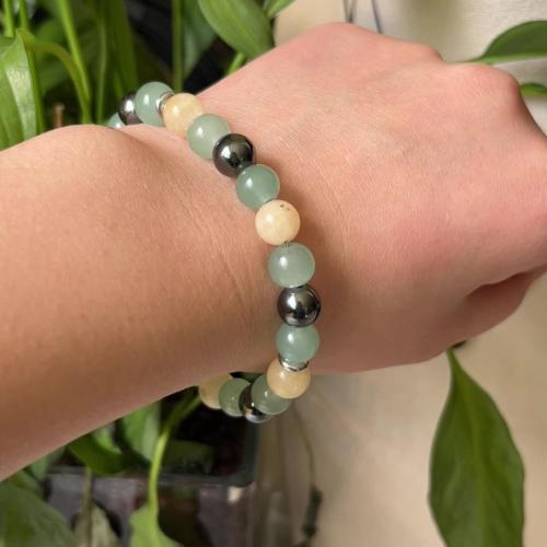 Bracelets en pierres précieuses, pierre gemme, bijoux de mode, couleurs mélangées, Vendu par PC