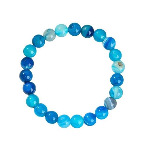 Streifen Achat Armbänder, Modeschmuck & verschiedene Größen vorhanden, gemischte Farben, verkauft von PC