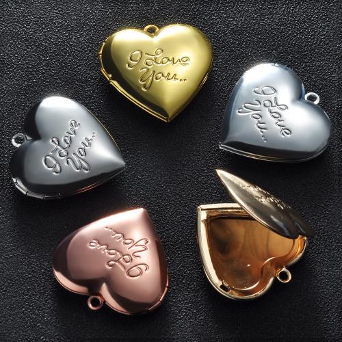 Pendentif médaillon en laiton, coeur, Placage, DIY, plus de couleurs à choisir Vendu par sac