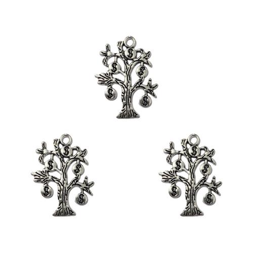 Bijoux pendentifs en Zinc alliage , alliage de zinc, arbre, Plaqué de couleur d'argent, DIY Environ Vendu par sac
