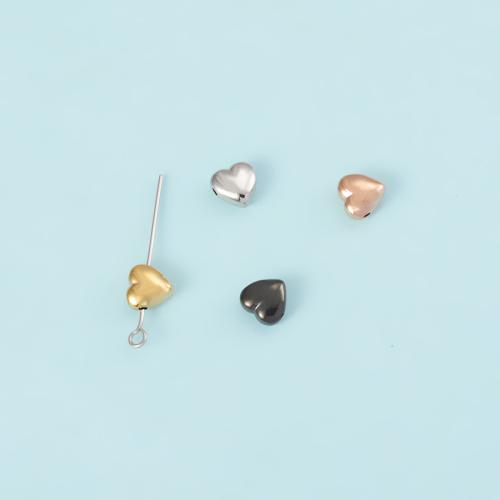 Stainless Steel Beads, 304 Stainless Steel, Heart, Vacuum Ion Plating, DIY Approx 1mm 