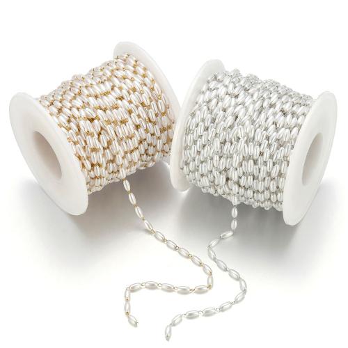 Chaîne de perles de pierre gemme, Acier inoxydable 304, avec perle de plastique, Placage, DIY, plus de couleurs à choisir Vendu par sac