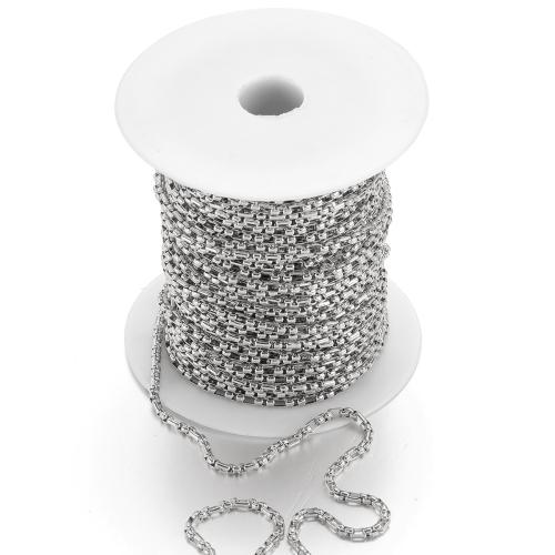 Stainless Steel Box Chain, 304 Stainless Steel, plated, DIY 
