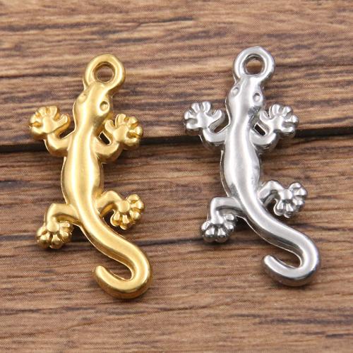 Pendentifs d'animaux en acier inoxydable , Acier inoxydable 304, gecko, DIY, plus de couleurs à choisir Vendu par sac