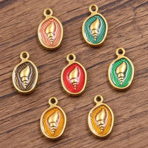 Pendentifs en acier inoxydable émail, Acier inoxydable 304, Placage de couleur d'or, DIY, plus de couleurs à choisir Vendu par sac