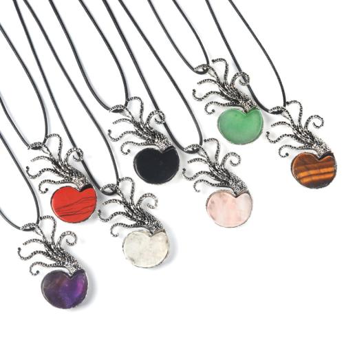 Pendentif bijoux de pierre gemme, Pierre naturelle, avec fer, DIY & différents matériaux pour le choix, plus de couleurs à choisir, Vendu par PC