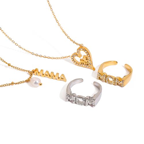 Bijoux strass en acier inoxydable Set, Acier inoxydable 304, Placage, bijoux de mode & styles différents pour le choix & pour femme & avec strass, Vendu par PC
