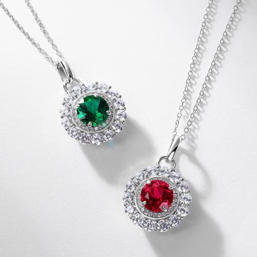 Argent sterling 925 collier, avec 2inch chaînes de rallonge, Rond, Plaqué de platine, Chaîne transversale & différents matériaux pour le choix & pour femme & avec strass Environ 15.7 pouce, Vendu par PC