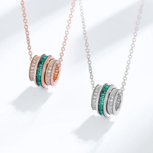 Argent sterling 925 collier, chaîne ovale & pour femme & avec strass, plus de couleurs à choisir Environ 17.7 pouce, Vendu par PC