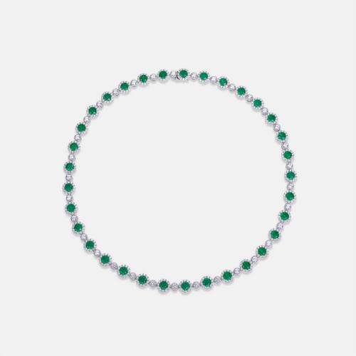 Argent sterling 925 collier, Plaqué de platine, pour femme & avec strass Environ 17.7 pouce, Vendu par PC
