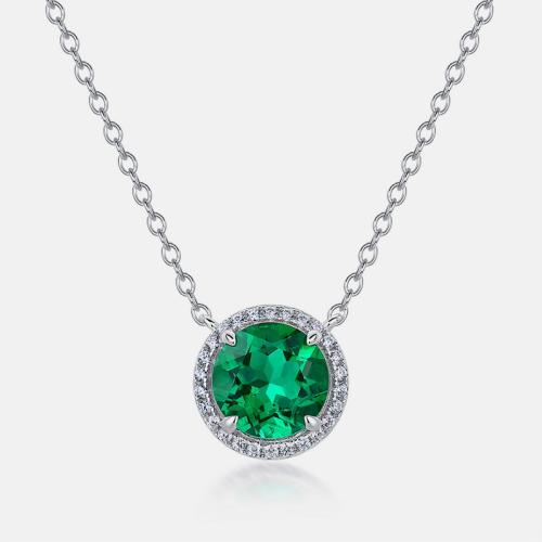 Argent sterling 925 collier, avec 2inch chaînes de rallonge, Rond, Plaqué de platine, Chaîne transversale & différents matériaux pour le choix & pour femme & avec strass Environ 15.7 pouce, Vendu par PC