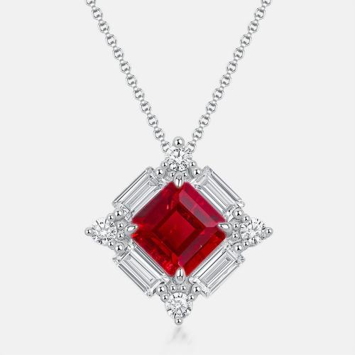 Argent sterling 925 collier, avec 2inch chaînes de rallonge, Motif géométrique, Plaqué de platine, Chaîne transversale & pour femme & avec strass Environ 15.7 pouce, Vendu par PC