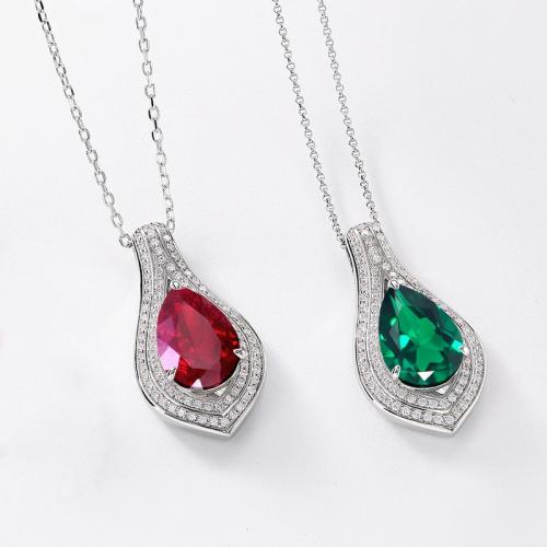 Argent sterling 925 collier, avec 2inch chaînes de rallonge, Plaqué de platine, Chaîne transversale & différents matériaux pour le choix & pour femme & avec strass Environ 15.7 pouce, Vendu par PC