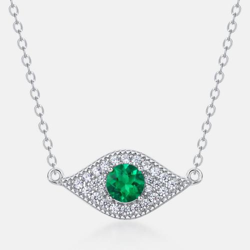 Argent sterling 925 collier, avec 2inch chaînes de rallonge, Mauvais œil, Plaqué de platine, Chaîne transversale & différents matériaux pour le choix & pour femme & avec strass Environ 15.7 pouce, Vendu par PC