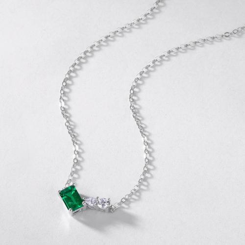 Argent sterling 925 collier, avec 2inch chaînes de rallonge, Motif géométrique, Plaqué de platine, Chaîne transversale & différents matériaux pour le choix & pour femme & avec strass Environ 15.7 pouce, Vendu par PC