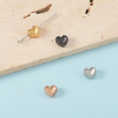 Stainless Steel Beads, 304 Stainless Steel, Heart, Vacuum Ion Plating, DIY Approx 1mm 