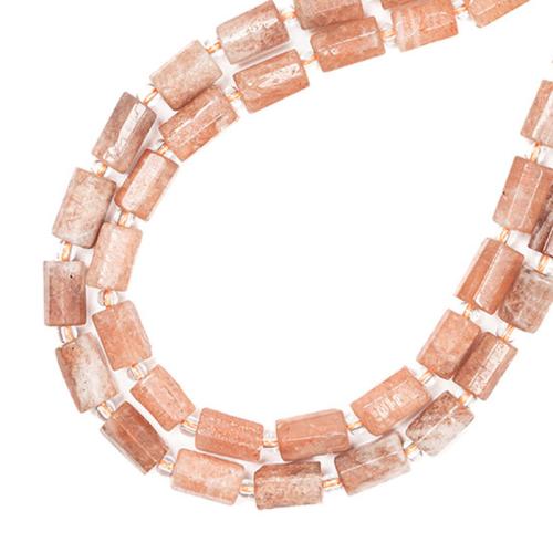 Pierre de soleil naturelle, pierre du soleil, rectangle, DIY Environ 38 cm, Vendu par brin[