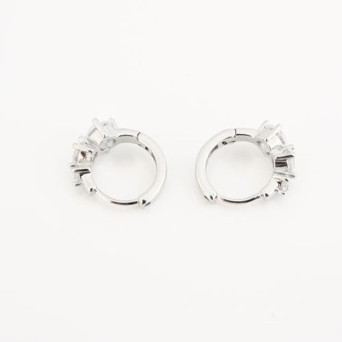 Cubic Zirconia Micro Pave Brass Earring, fashion jewelry & micro pave cubic zirconia & for woman 