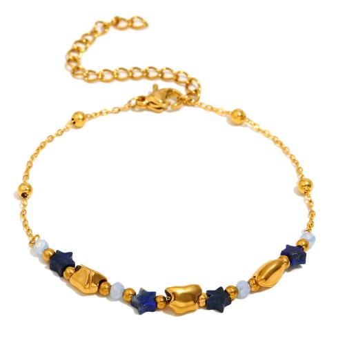 Bracelets en acier inoxydable, Acier inoxydable 304, avec cristal & Acrylique, Plaqué or 18K, bijoux de mode & pour femme, Vendu par PC