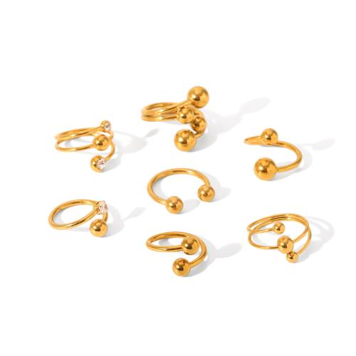 Anillos de Acero Inoxidable, acero inoxidable 304, chapado, Joyería & diferentes estilos para la opción & para mujer, dorado, Vendido por UD