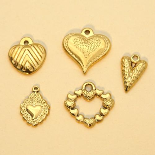 pendentifs de cœur en inox , Acier inoxydable 304, Placage ionique sous vide, Forme différente pour le choix & DIY, plus de couleurs à choisir Vendu par sac
