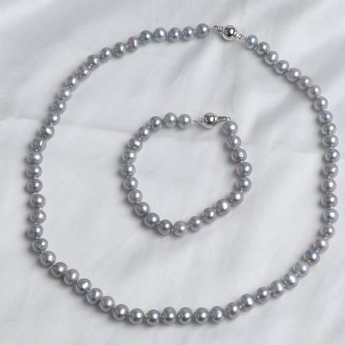 Bijoux de perle d'eau douce naturelle, perle d'eau douce cultivée, Rond, styles différents pour le choix & pour femme, plus de couleurs à choisir, Vendu par PC